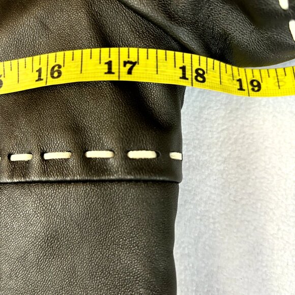 Pamela McCoy NWOT Size XS Black Genuine Leather Jacket, Full Front Zip - Picture 11 of 16